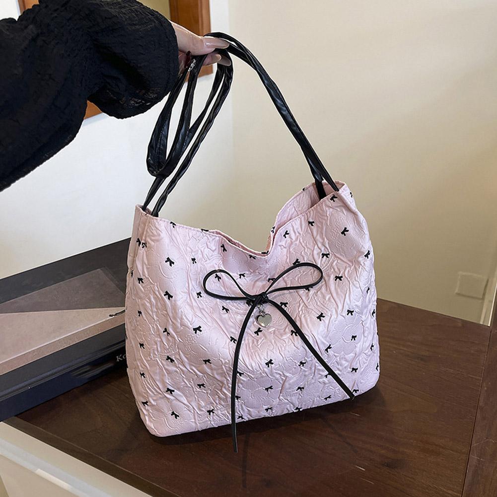 Bow dames schoudertas met grote capaciteit, handtas, crossbodytas, tas voor dagelijks woon-werkverkeer, armtas
