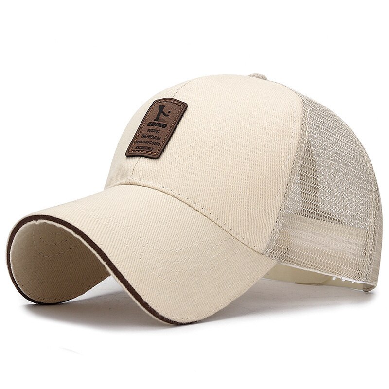 [northwood] sommer baseball kasket mesh kasket mænd kvinder ben snapback trucker cap solid far hat: Beige