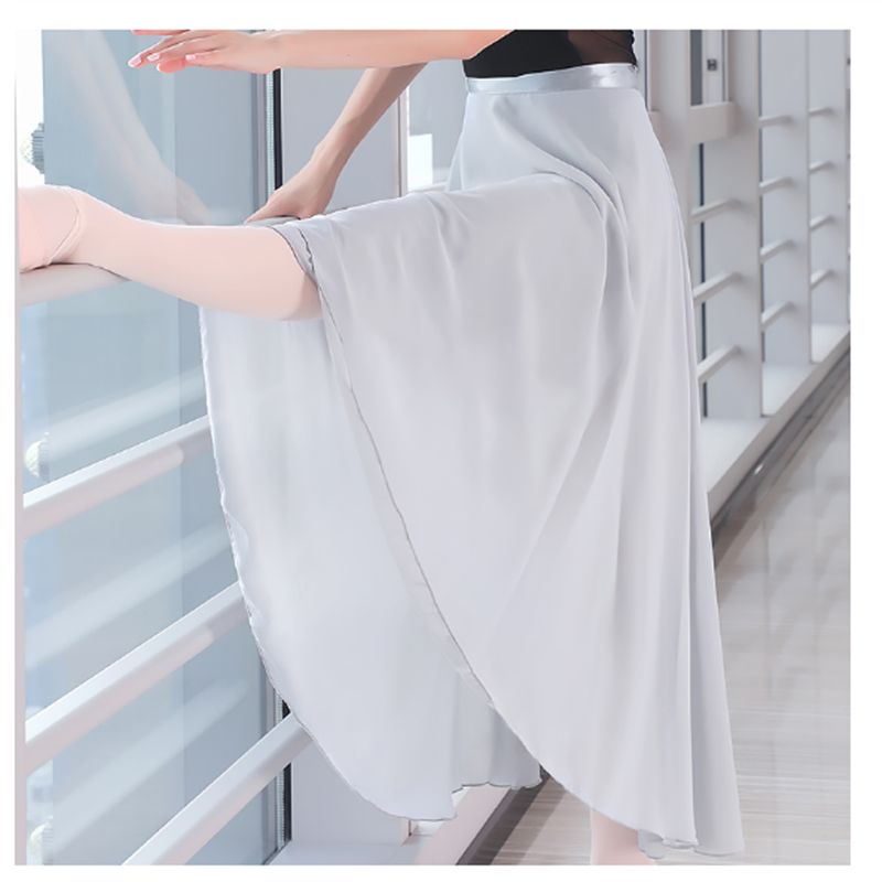 Faldas de Ballet de chifón largas para adultos vestido de Ballet suave lírico negro Borgoña azul marino Rosa Blanco