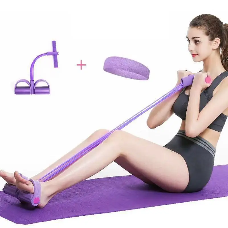 Equipo de ejercicio para gimnasio en casa, cuerda de tracción, Pedal, extractor de tobillo, cuerda elástica para Fitness en interiores, , 4 unidades