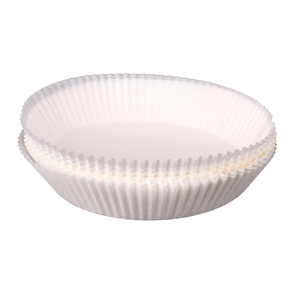 Air Fryer Parchment Paper Liners Non-Stick 50pcs 16cm Disposable Wood Pulp Steamer Baking Cheesecake Paper Air Fryer Accessories: White B