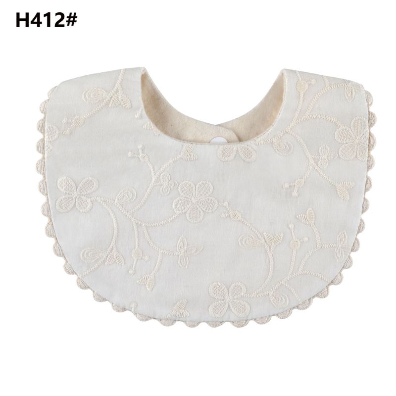 Baby Bibs Newborn Embroidery Floral Princess Cotton Bandana Feeding Saliva Towel P31B: 412