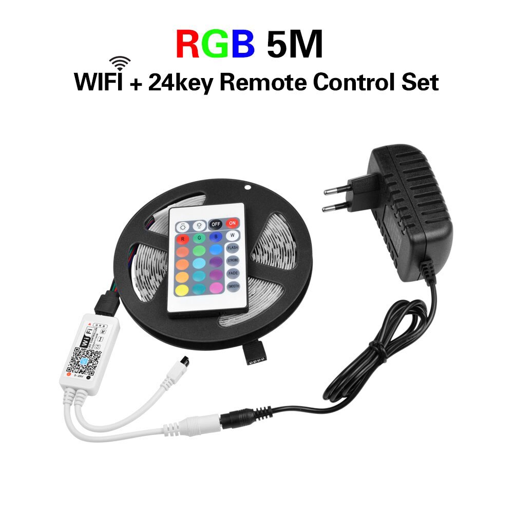 5M WiFi LED licht Strip Smart Home leven RGB RGBW RGBWW App Controle Smart lamp Tape Smart verlichting Voor android/IOS Systeem: RGB WiFi Set / US Plug Adapter