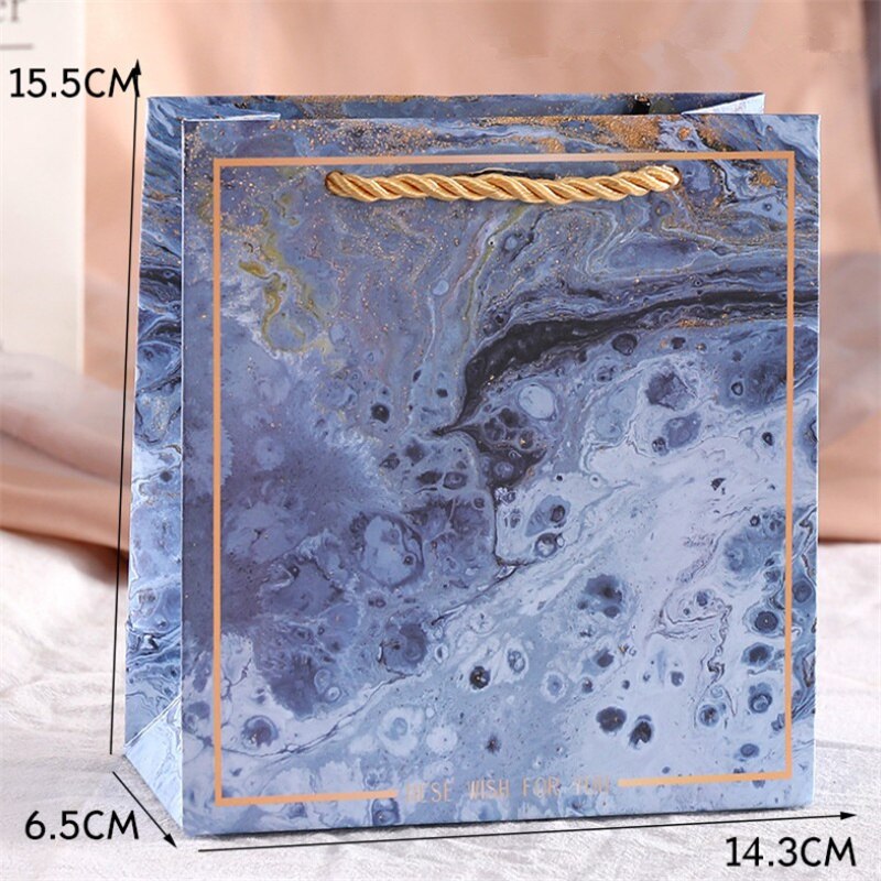 1 Pcs Snoep Pakket Bruiloft Papier Verpakking Dozen Valentijnsdag Party Grote Zak Snoep Opslag tas: Blue S