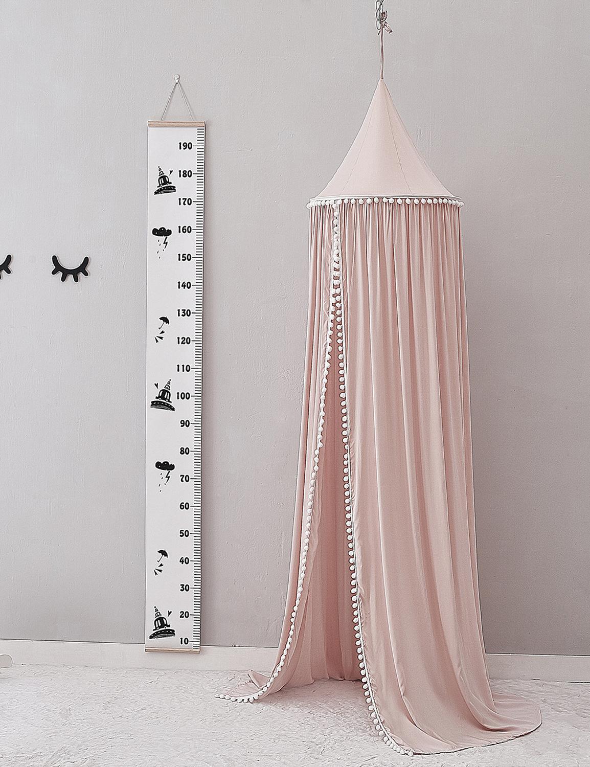 Pompoms katoenen speelhuis tenten voor kinderen hemelbed gordijn baby hangende tent kinderbed kinderkamer decoratie ronde koepel klamboe