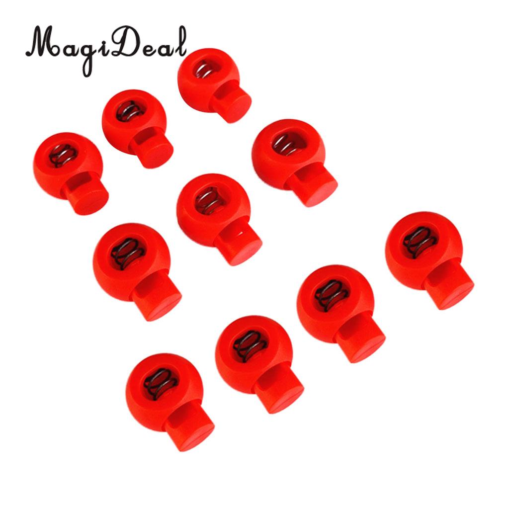 Magideal 10 stuks kunststof schokkoord touwknevel eindvergrendeling stoppers kogelgespen voor klimmen en speleologie vervangende accessoires