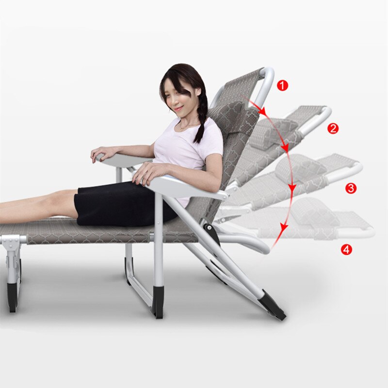 Multifunctionele Folding Lounge Stoel Thuis Kantoor Dutje Bed Eenvoudige Fauteuil Draagbare Kamp Strand Bed