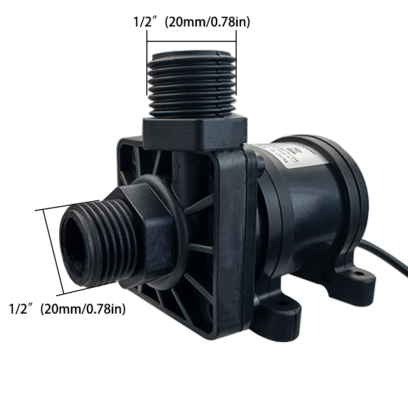 Water Pump 12V High Pressure Ultra Quiet Solar DC 24V Lift 7M 900L/H Brushless Motor Submersible Water Pumps Quick Break Joint: Gold / 3V