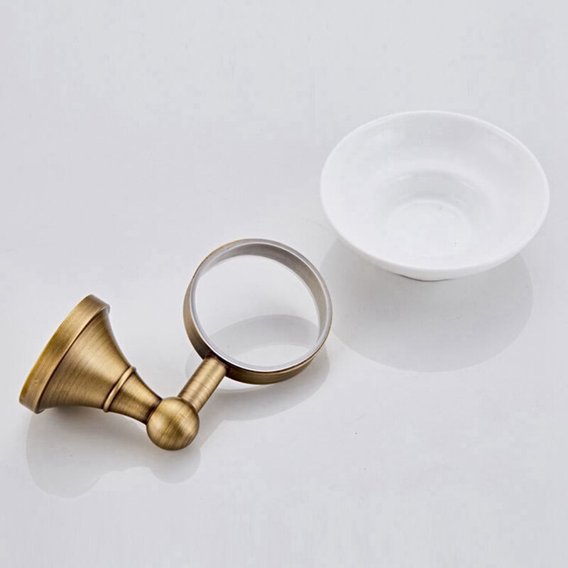 Jabonera antigua de bronce cepillado para baño, soporte para platos, jabonera de cerámica para inodoro
