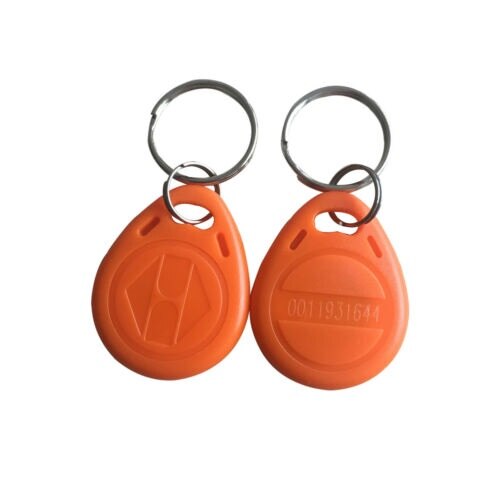 Keyfob smart ID Card Read only RFID Tag Proximity 125Khz Key fobs Ring Access Control Card Red Blue -10pcs: Orange