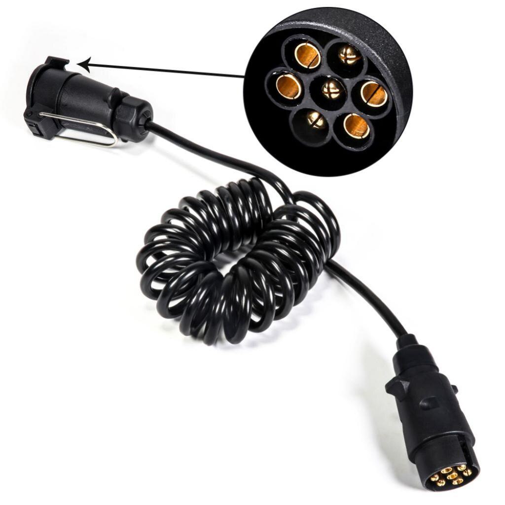 7-Way Trailer Plug Adaptor 2.5m Flexible Cable for Boat RV Campers Caravan