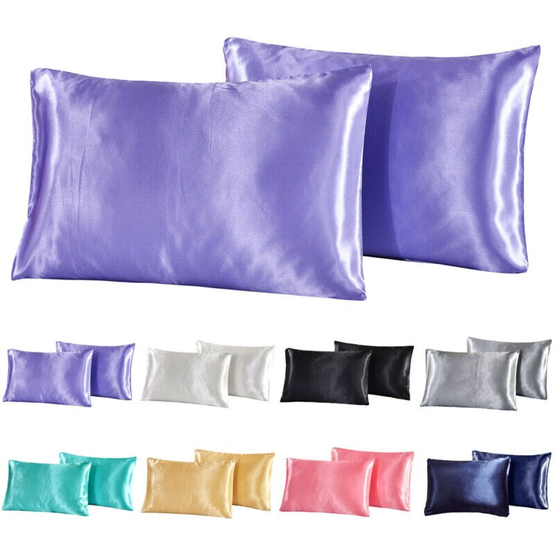 1Pc Koningin Satijn Zijde Kussensloop Kussen Case Cover Thuis Beddengoed Smoothy Kussen Rechthoek Beddengoed Kussen