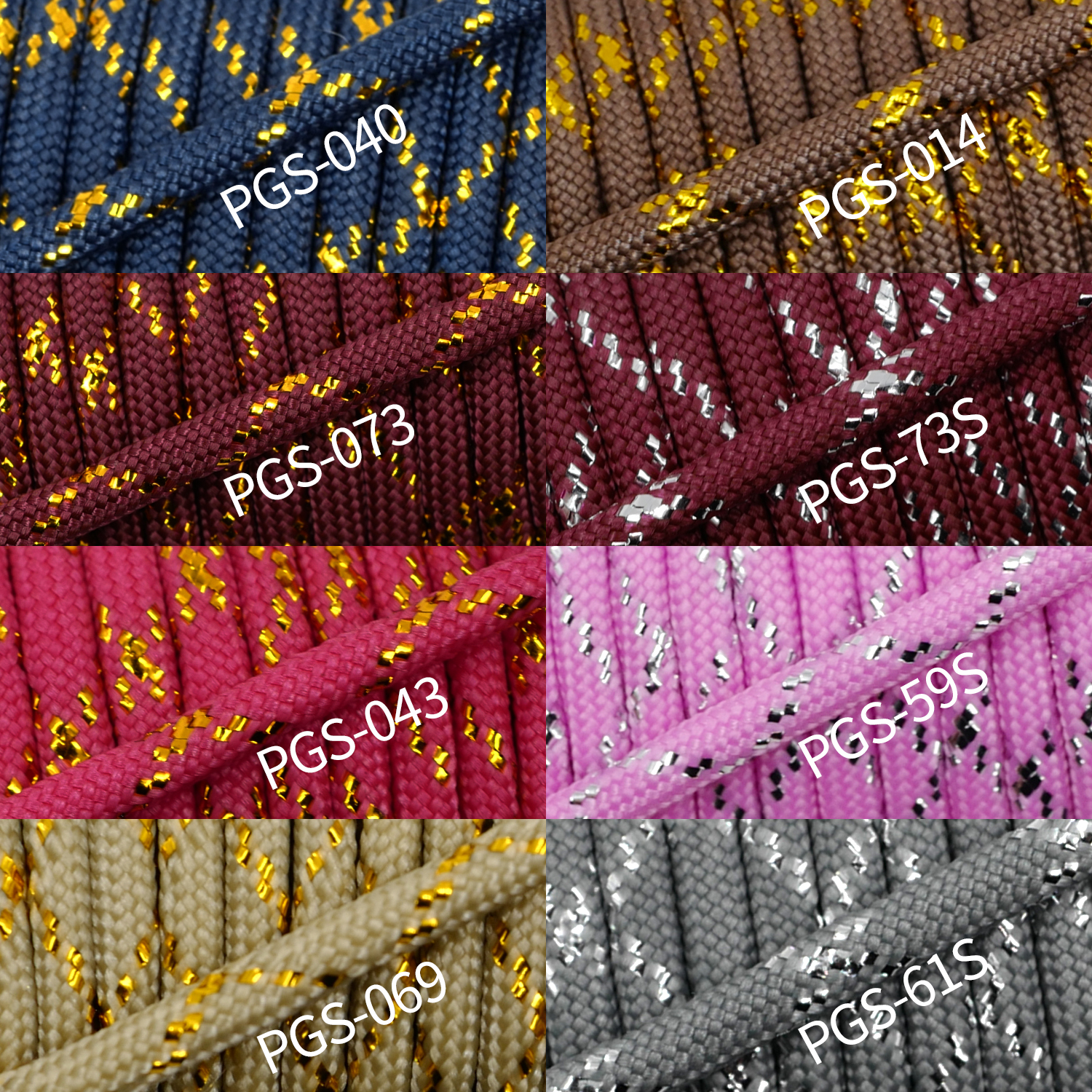 YOUGLE Metallic 550 Paracord Parachute Cord Lanyard with Sparkle Glitter Tracers for Wrap Decoration DIY Crafting