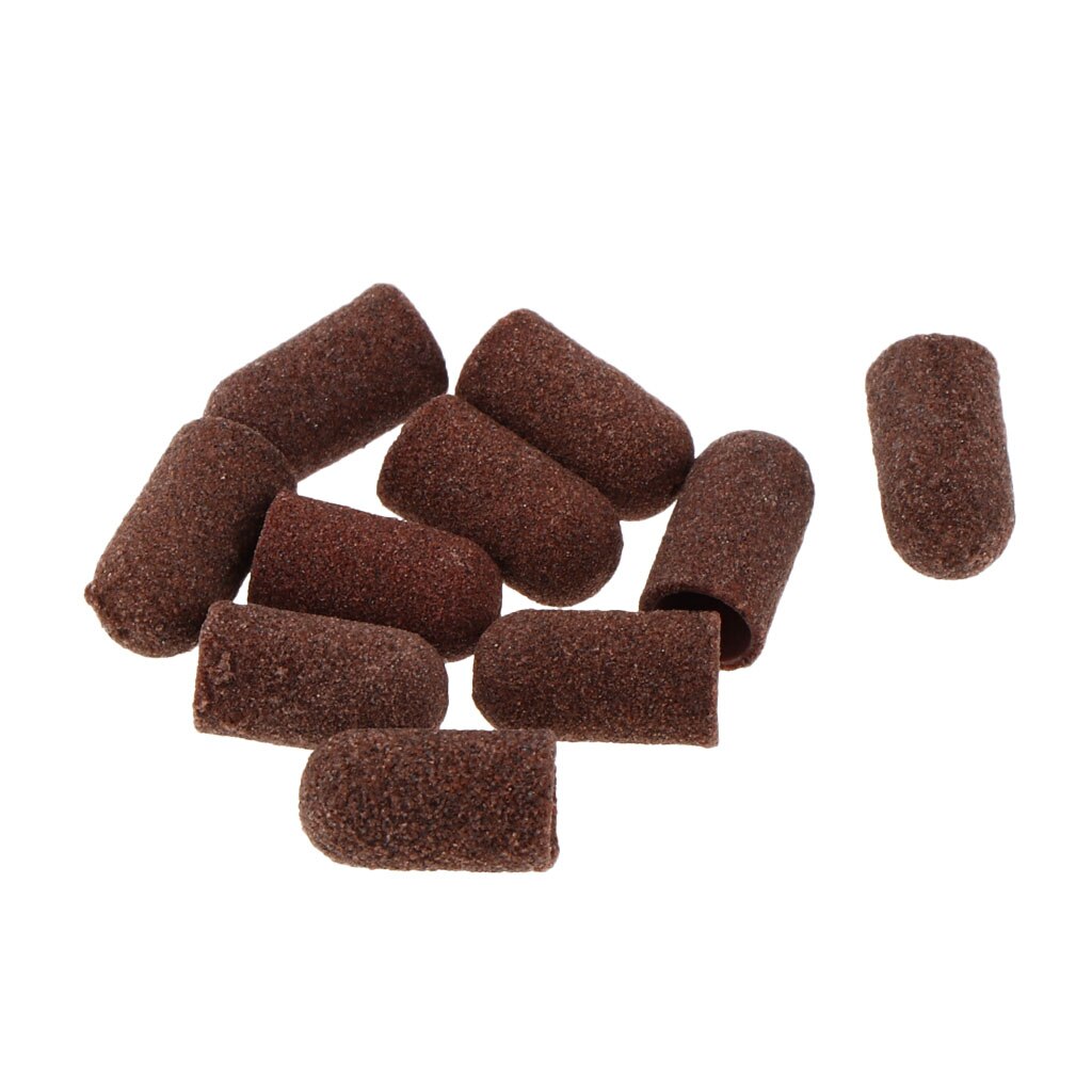 10 stuks/partij nail art schuurbanden bruine vijl gellakremover manicure pedicure nagelmachine nagelgereedschap