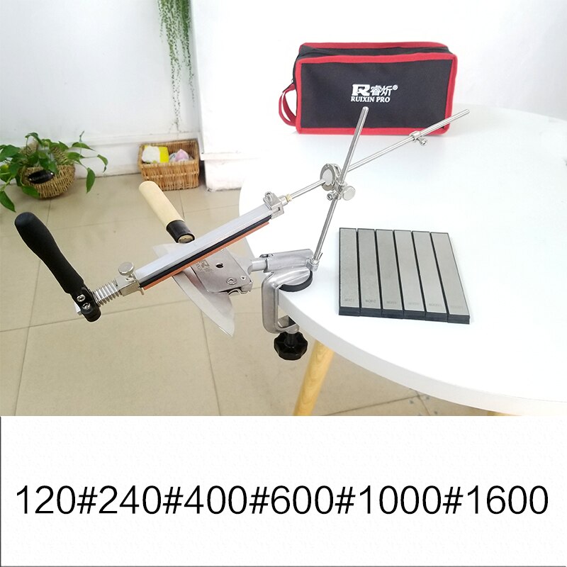 Ruixin pro affûtage pierre aiguiseur de couteau de supérieure dernier portable 360 degrés rotatif pince pointe diamant: sharpener(6 stone)