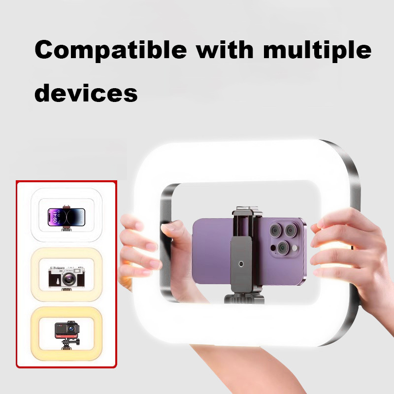 20W Ring Light Cell Phone Handheld Stabilizer 2500K-8500K Build in 8000mAh Rechargable Battery Selfie Video Light for Smartphone