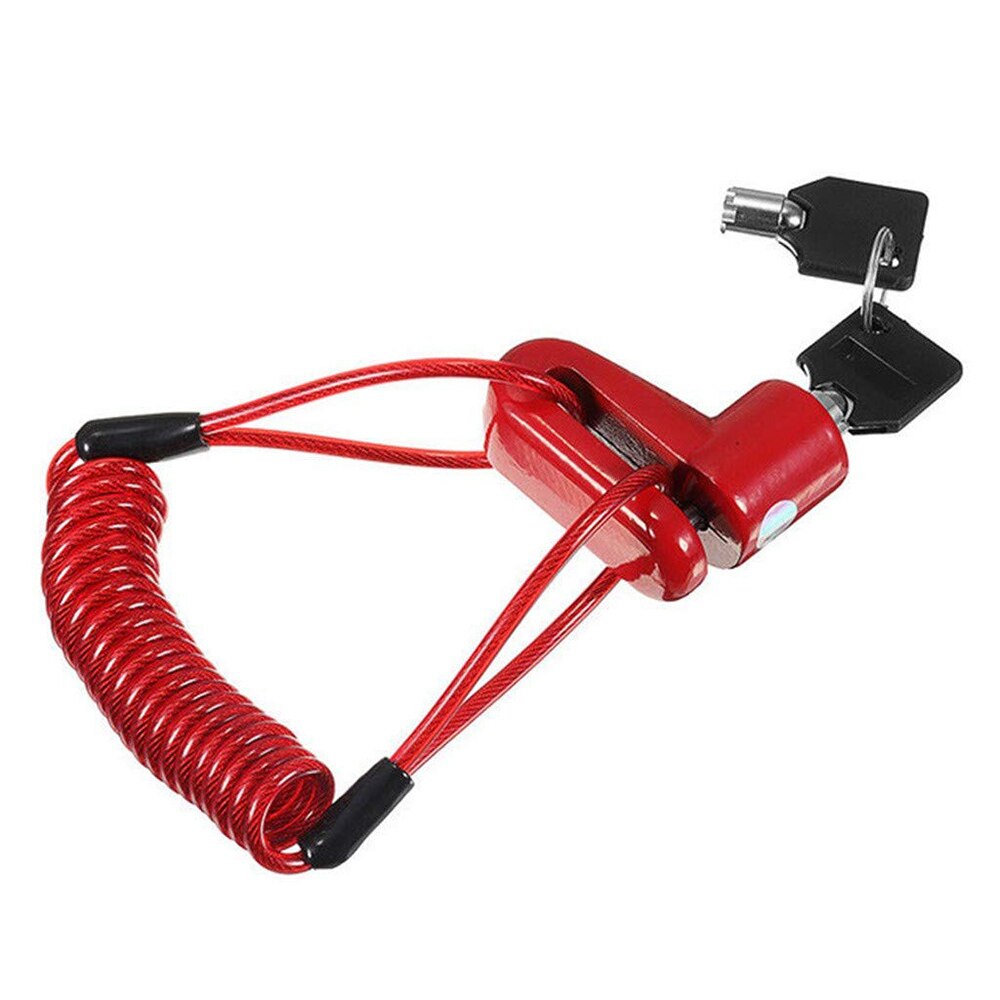 Tyverisikring lås med ståltråd til xiaomi mijia  m365 /m365 pro elektriske scooterhjul lås skivebremse let: Rød