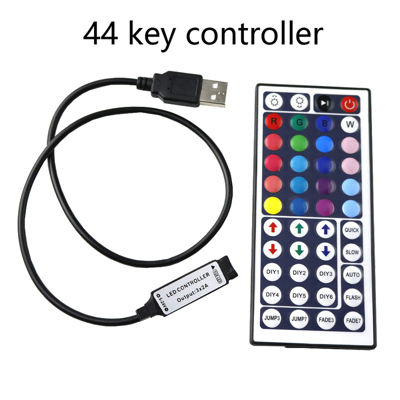 LED RGB Controller 5V 12V 24V USB Rgb Led controller 12v 3 24 44 Key IR RF remote controller for led strip