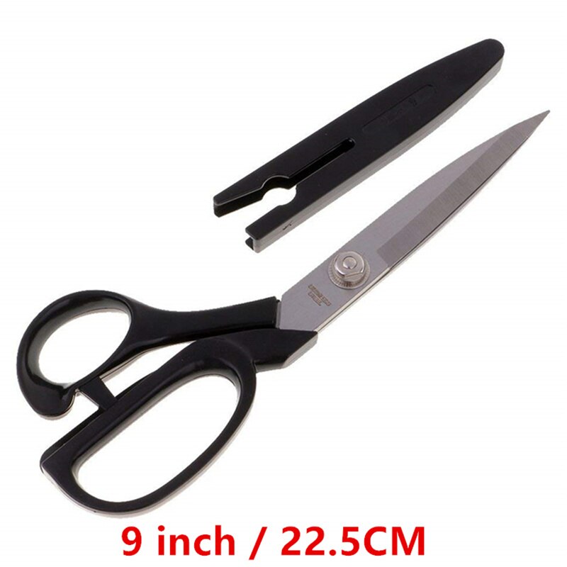 1 Pcs Pink With Cover High Carbon Stainless Steel Sewing Scissors Steel Tailor Scissors Dressmaking Fabric Shears: 9 Inch-22.5CM Black