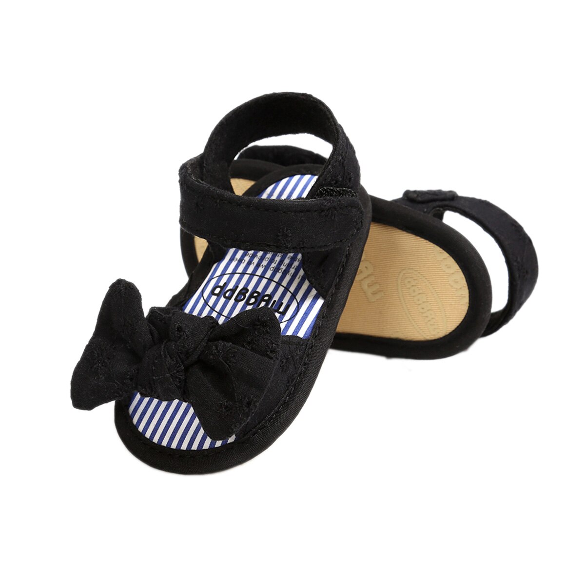 0-18m peutermeisjes zomersandalen open teen antislip zachte zool platte prinsessensandalen met strik babyschoentjes