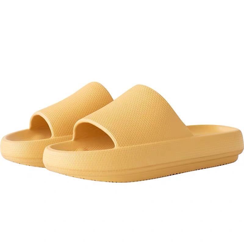 NYCOOL 4.5cm Thick Sole House Slippers Men Women Non-slip Bathroom Footwear Boys Girls Lovers Flip Flops Summer Beach Sandals: Yellow / 38-39 inner L 24.5cm