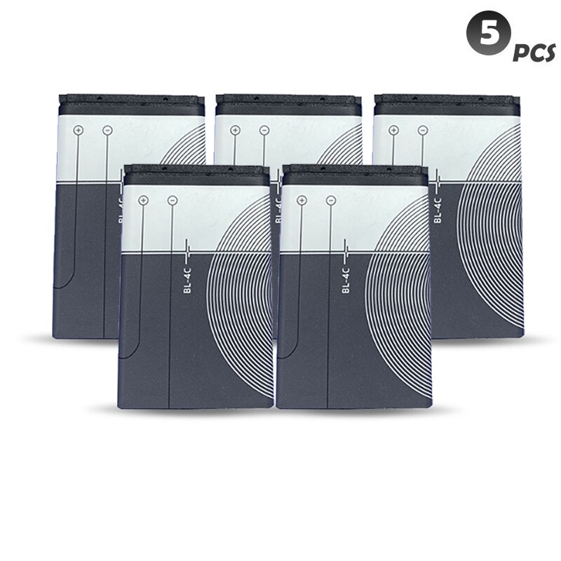 3.7V 890Mah BL-4C Bl 4C Oplaadbare Lithium Batterij Voor Nokia Telefoon 6100 6300 6125 6136S 6170 6260 6301 7705 7200 7270 8208: 5PCS
