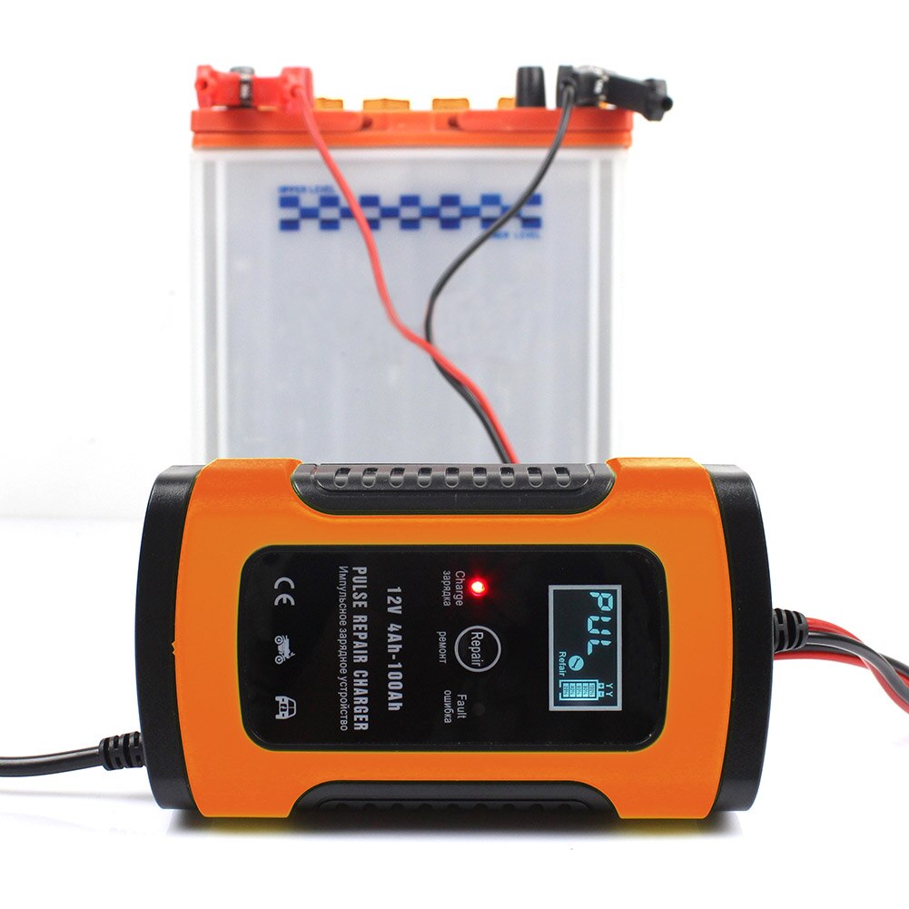 Universal 12V 5A Smart Battery Charger Portable Battery Repair Tool Maintainer With LCD Display for Car Motorcycle