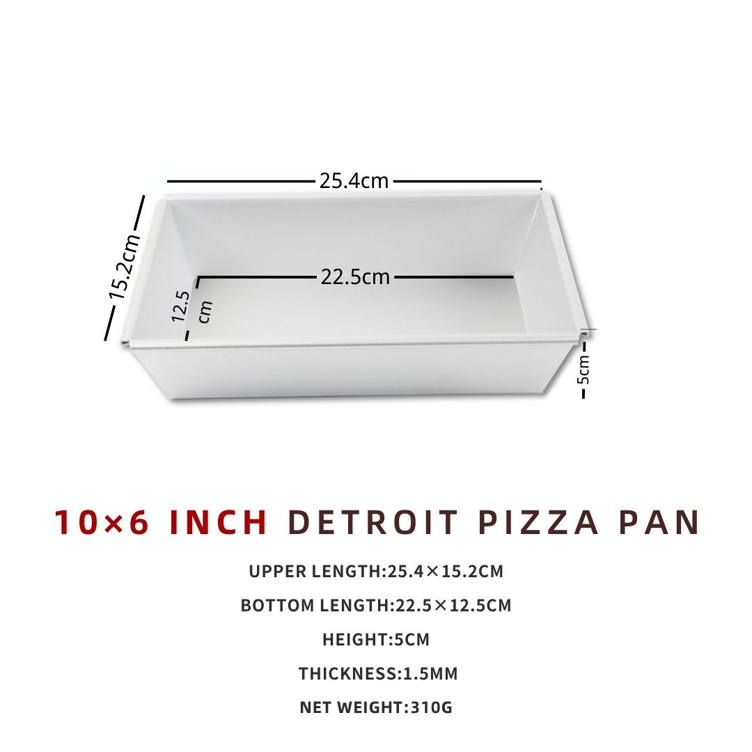 6 ~ 10 inch Detroit Style Pizza Pan Deep Dish Pizza Pan, Pizza Pan, Vierkante Bakpan, Bakvormen Keukengerei, Aluminium: Bruin