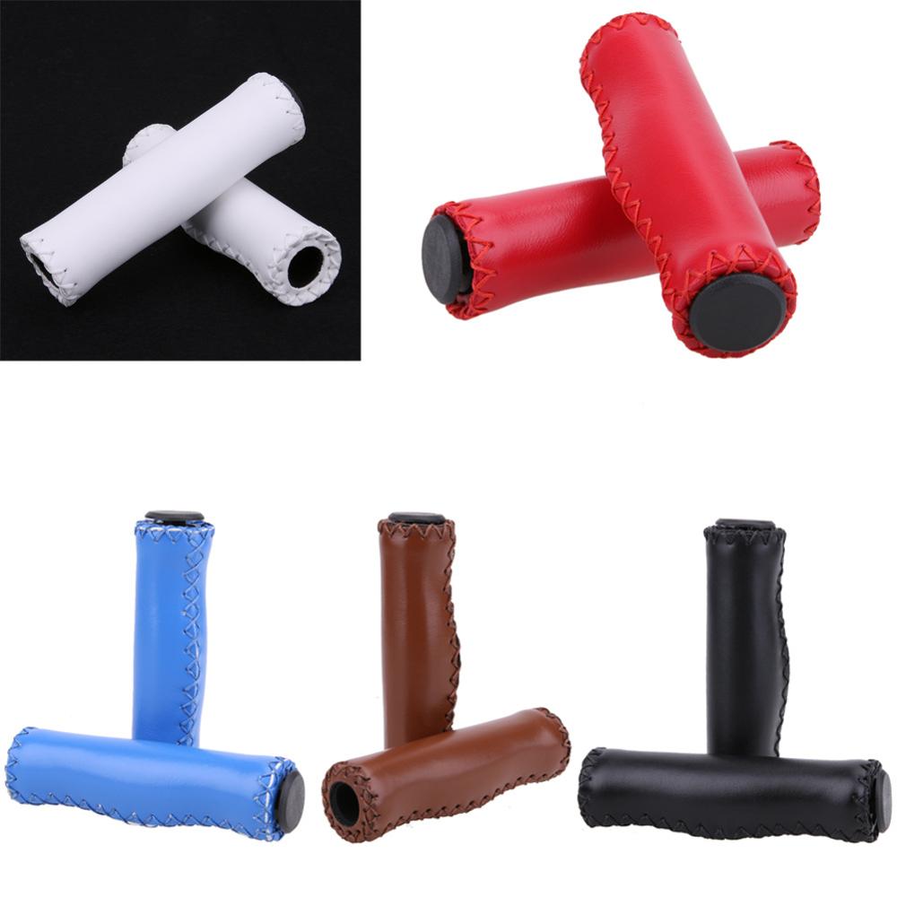 Fietsstuur handvatten lederen bekleding antislip sterke ondersteuning handvatten fietsen rijden mtb mountainbike fietsstuur handvatten