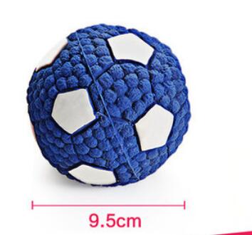 Pet Sof Pet Dog Toys Toy Funny Interactive Interactive latex vocal ball Dog Chew Toy For Dog Tooth Clean football Ball: blue ball  9.5 cm