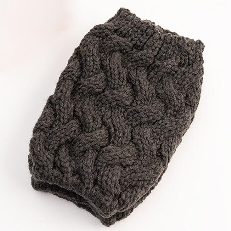 Rodilleras cortas de punto para mujer, calentador de pies informal, Color sólido, cálido, suministros de ganchillo para la rodilla, Otoño e Invierno: Dark Gray