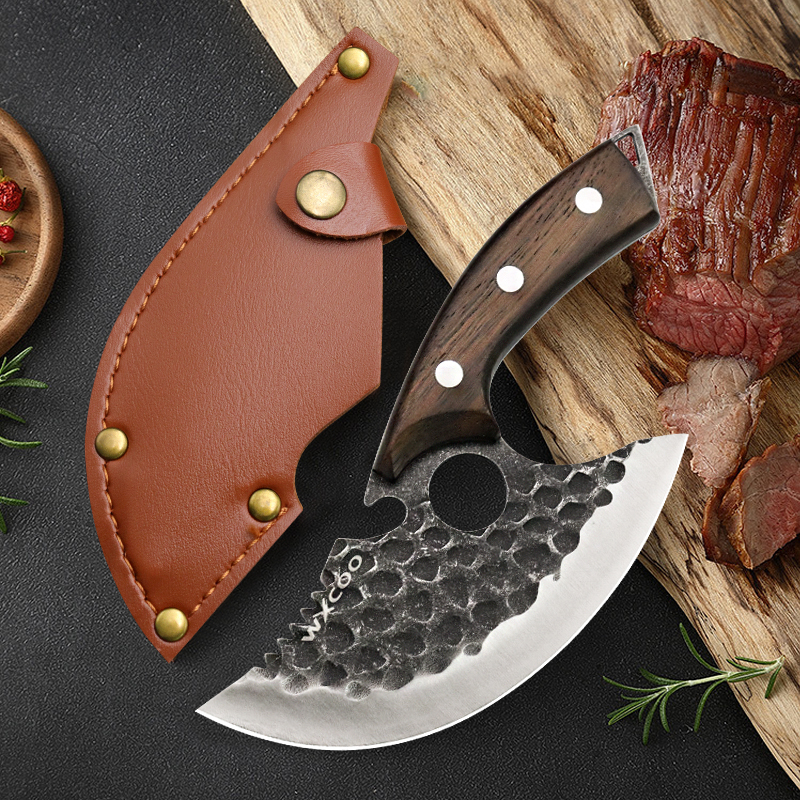 WXCOO Hand Forged Hammered Chef's Knife Stainless Steel Kitchen Knives Meat Cleaver Splitting Slicing Knife Fruit Paring Knife