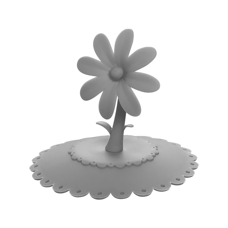 Me.fam 1 stuks schattige 3d kanten bloemen zonnebloem siliconen beker deksel 10.5 cm afdichting stofdichte hoes voor glazen keramische plastic mok: Grijs 1 stuks