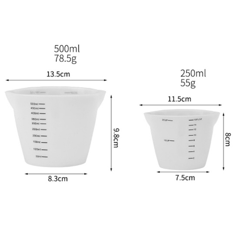 Herbruikbare Siliconen Maatbekers 500Ml &amp; 250Ml Hars Mengen Cups Epoxy Casting Mallen Acryl Verf Gieten Cups