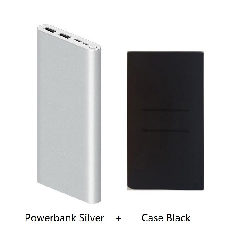 Xiaomi Mi Power Bank 3 10000 mAh External Battery portable charging Quick Charge 10000mAh Powerbank Supports 18W Charging: Silver Add Black