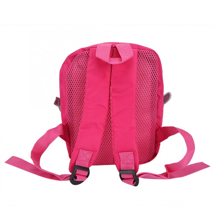 Rosa Roja mochila infantil bonita mochila de tela Oxford bolso de hombro al aire libre mochila antipérdida para niños