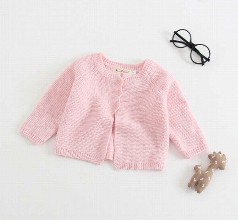 Meisje Vest Lente Herfst Breiwol Lange Mouw Trui Jas Kinderen Baby Kleding 0-3Y E8310: Roze / 100cm 2-3T