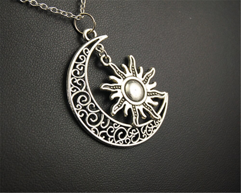 Collier en filigrane tibétain en argent, pendentif soleil et lune, bijoux faits à la main, 1 pièce: E182