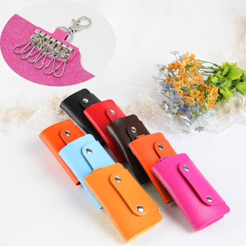 offre spéciale en cuir PU femme de ménage titulaires voiture porte-clés porte-clés sac étui portefeuille couverture clé organisateur de garanti