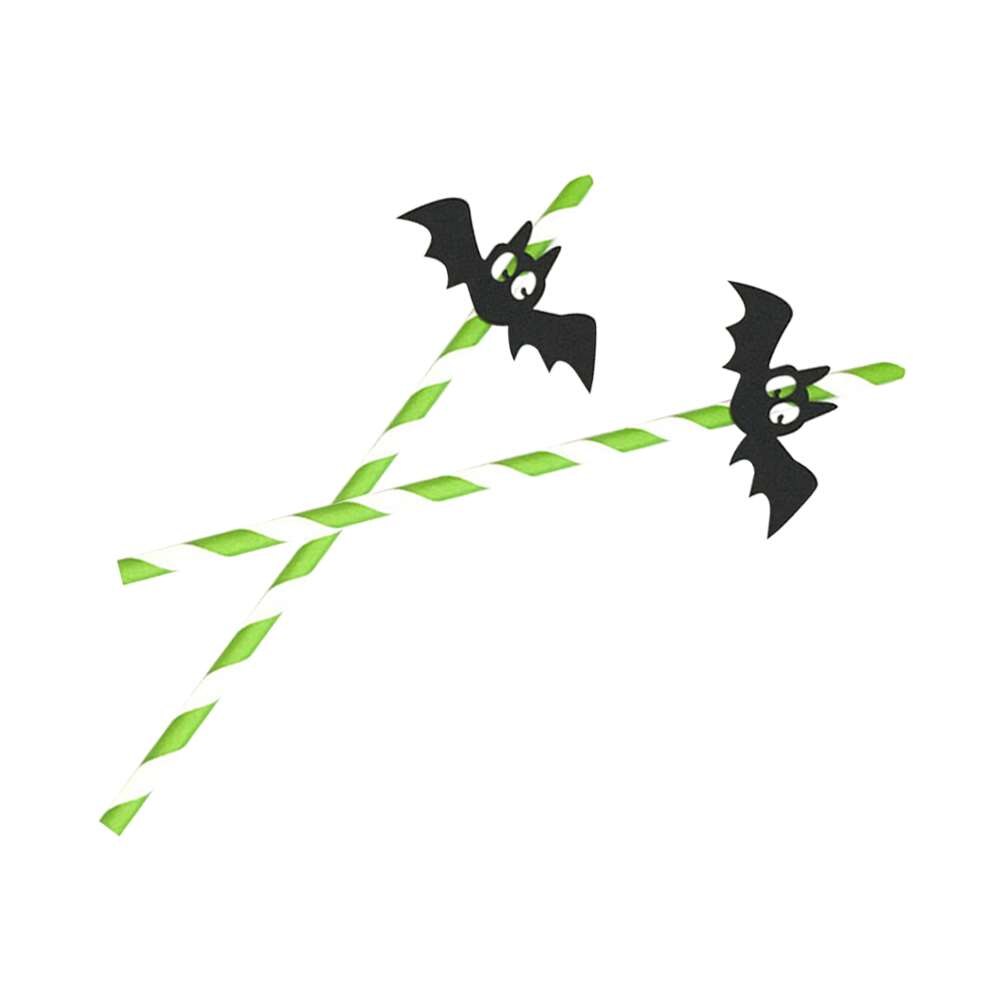 50 stuks halloween papieren rietjes horror spin pompoen vleermuis papieren drinkrietje halloween feestdecoratie doe-het-zelf grappige rietjes