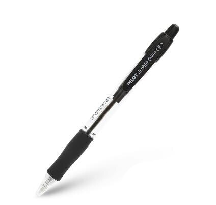 Pilot BPGP-10R SUPER GRIP Ballpoint Pens Ball Point Pen transparent plastic 0.7mm Office School Supplies 1 Piece: Black