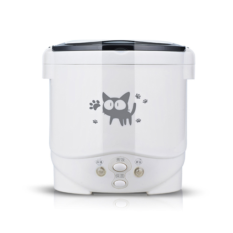 DMWD 1L Mini Panelas de Arroz Elétricas 12 v/24 v Para O Carro Do Caminhão de Alimentos Steming/Ebulição/Cozinha sopa Pote Preservação Do Calor 1-2 Pessoas eletrodomestico: White / 24V