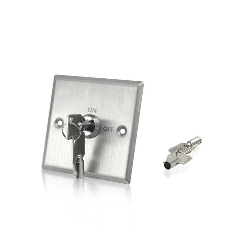 Access Control Switch Panel Mounted Stainless Steel Metal Key Rotary Selector Emergency Door 86mm Type Exit Button
