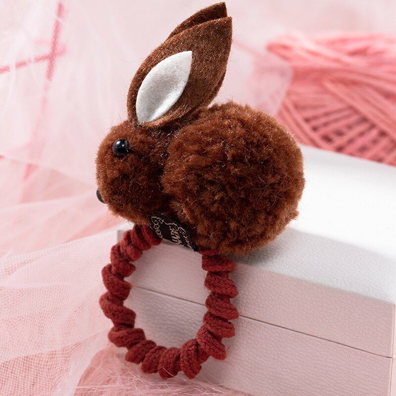 Korean Elastic Rubber Bunny Hair Clip Ball Rabbit Hair Ring Female Hair Tie Cute Hairpin Rope Children Hair Accessories: 7
