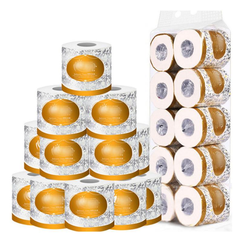 1Roll Rolled paper core toilet paper Three-layer household toilet paper Bulk Bath Tissue Toilet Household Bathroom Paper Tissue: Default Title