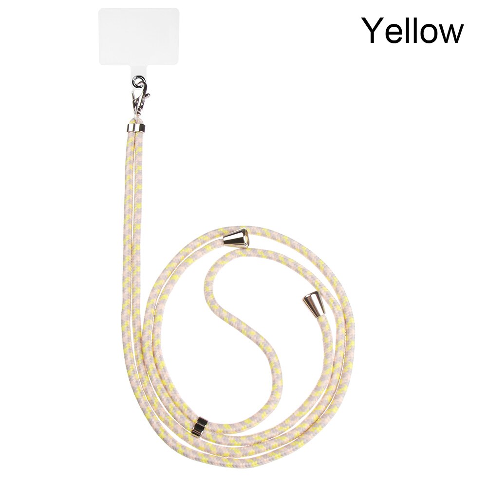 Universele Mobiele Telefoon Lanyards Met Verstelbare Afneembare Nylon Hals Crossbody Lanyard Met Transparante Duurzaam Pads: yellow