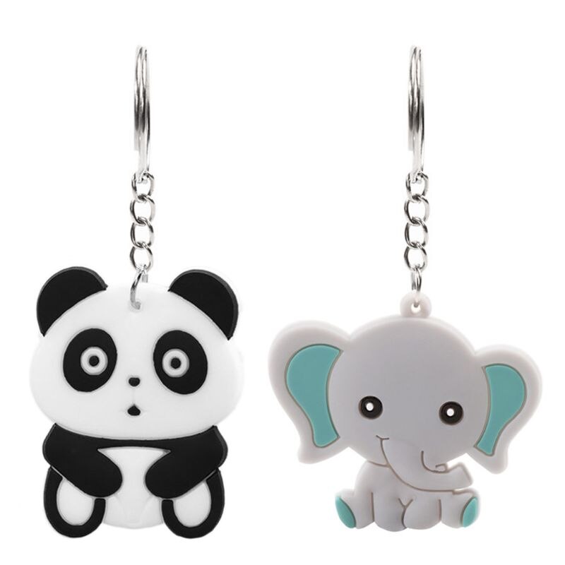 50 Pcs Baby Panda Elephant Keychains Theme Party Favors Birthday Party Supplies Party Bag Fillers School Carnival Reward