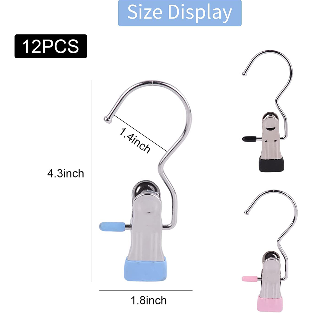 Portable Boot Hangers for Closet, Hanging Hooks with Clips Travel Hangers, Hangers Boot Hooks Towel Clips Hat Clips