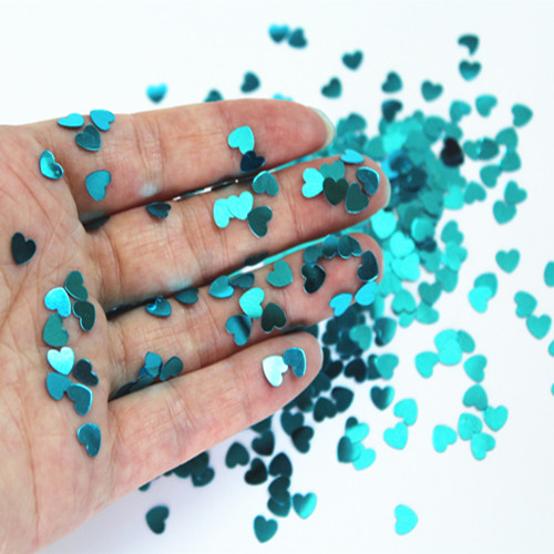 Turkusowy niebieski małe błyszczące serce ślub niemowlę prysznic chrzciny 1st komunii konfetti dekoracja stołu: turkus