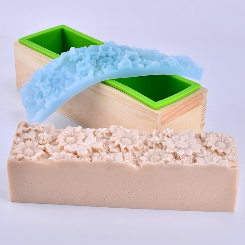 Nicole Zeep Mold Flexibele Siliconen Liner Mould Met Houten Doos En Reliëf Mat Diy Handgemaakte